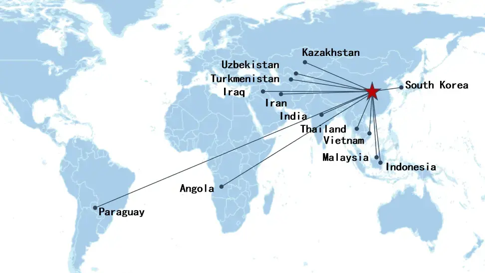Some products are exported to countries such as South Korea, Uzbekistan, Vietnam, Thailand, Malaysia, Angola, etc Some products are exported to countries such as South Korea, Uzbekistan, Vietnam, Thailand, Malaysia, Angola, etc